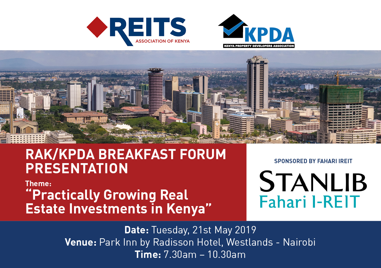 The Journey to Listing a REIT by Edward Kirathe. RAK-KPDA Breakfast Forum 21.05.2019