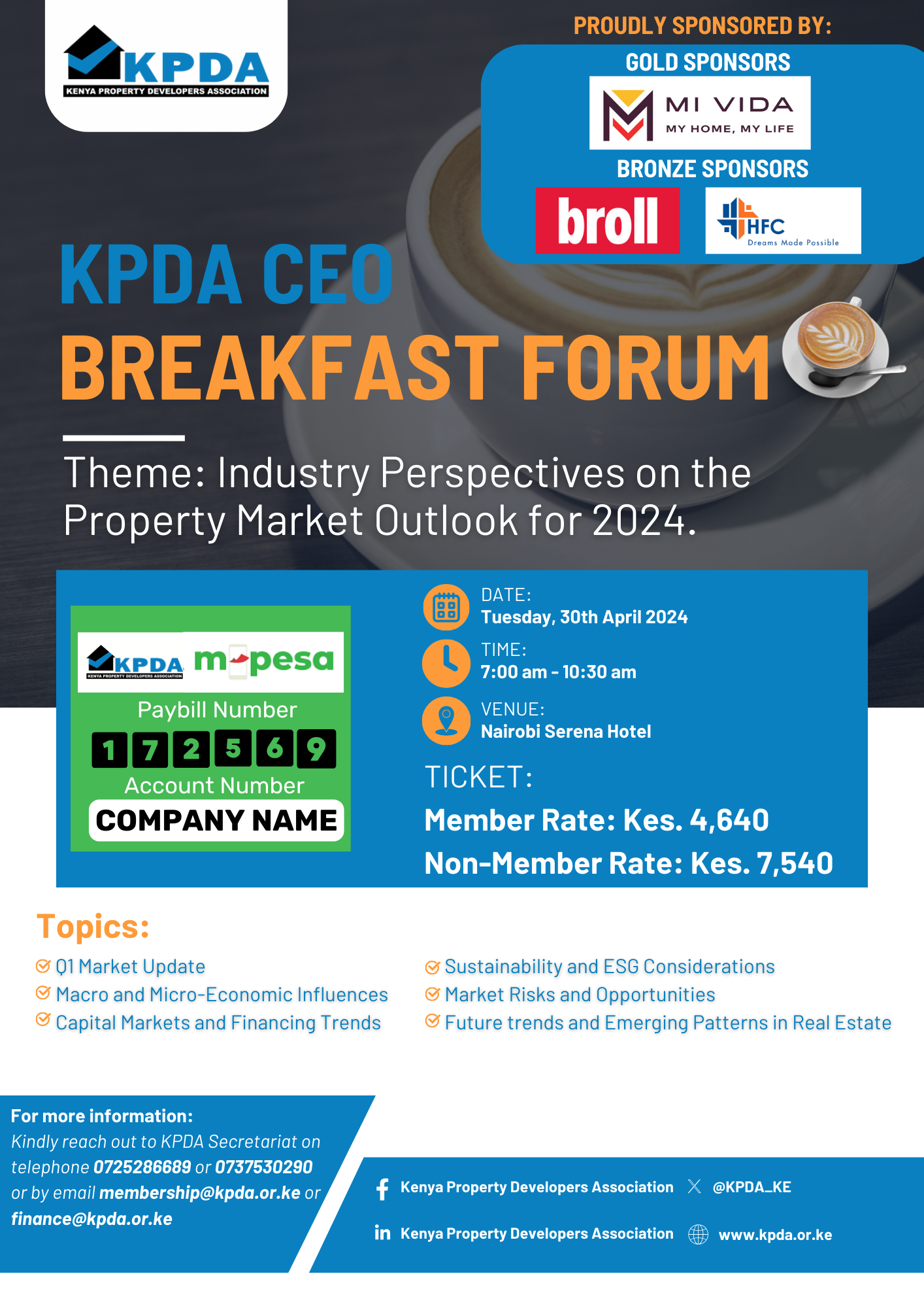 KPDA CEO Breakfast Forum Invitation List with Sponsors